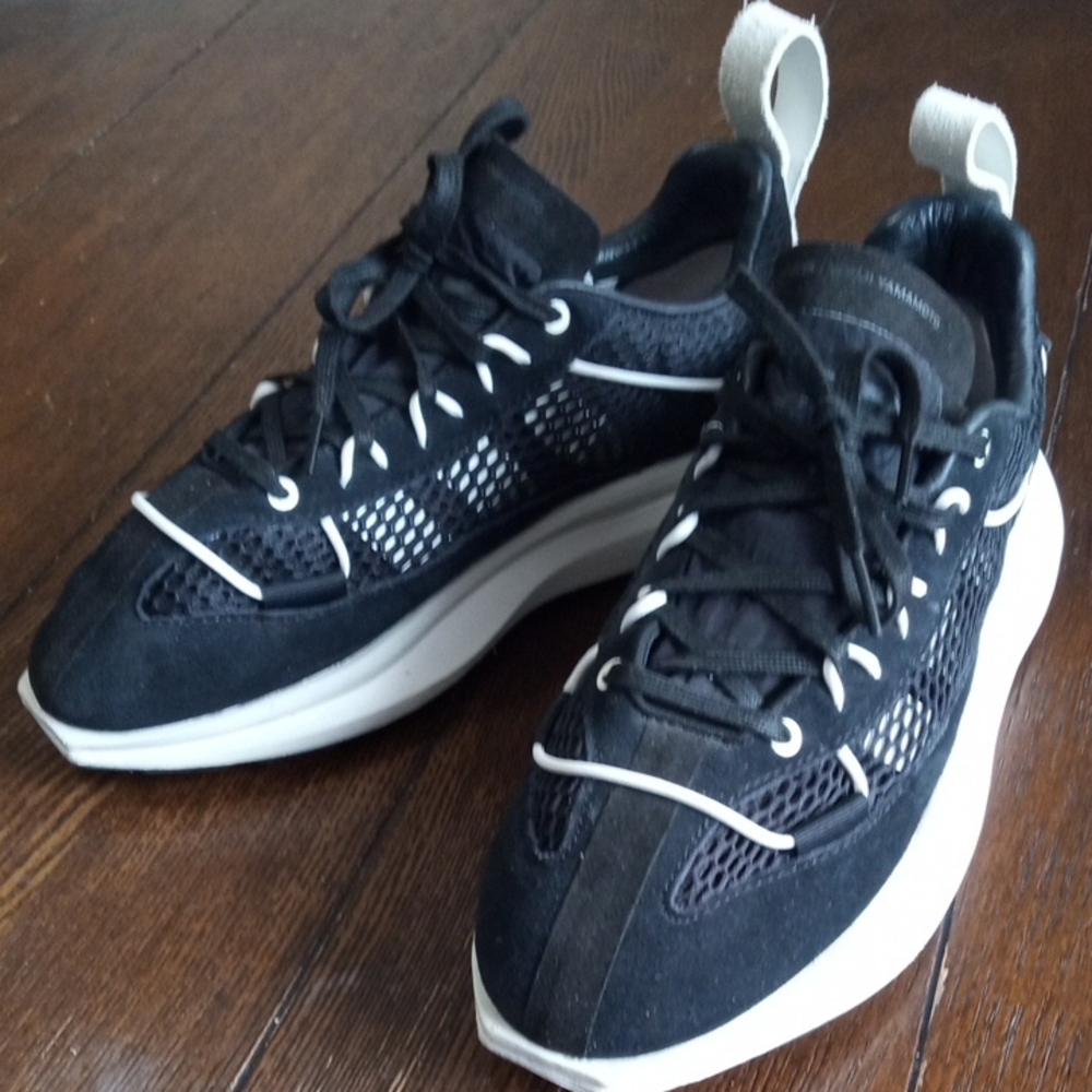 ADIDAS Y-3 Shiku Run Y-3 Black White Core Mesh Sneakers